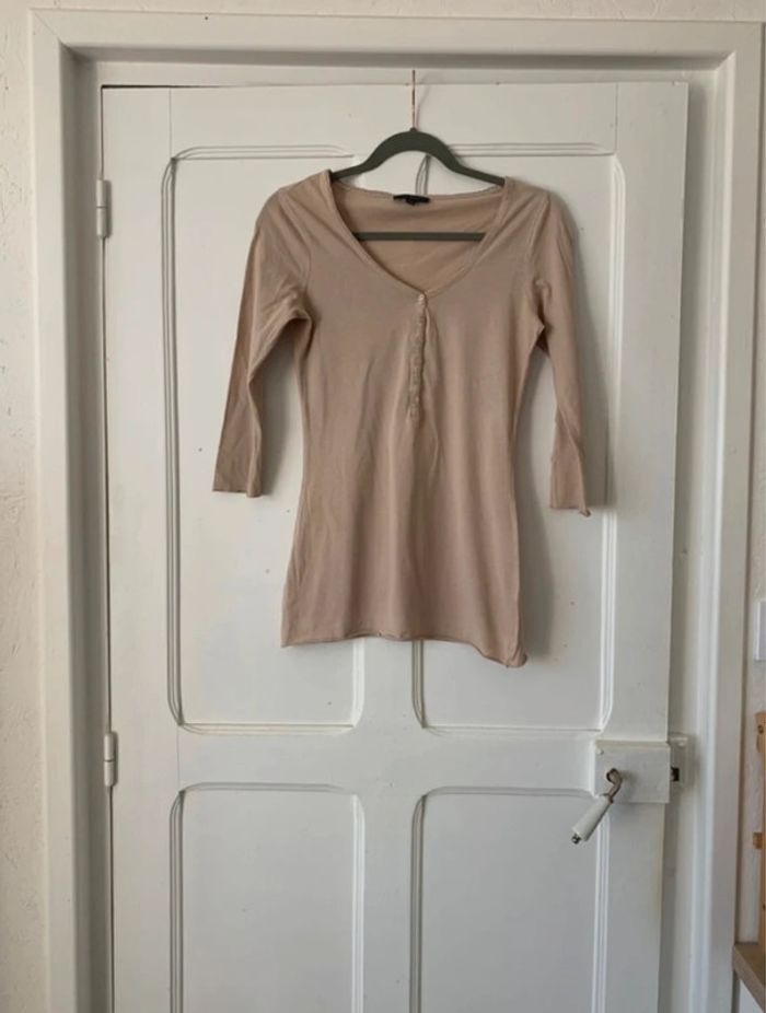 Blouse manches 3/4 beige femme - Taille S Kiabi