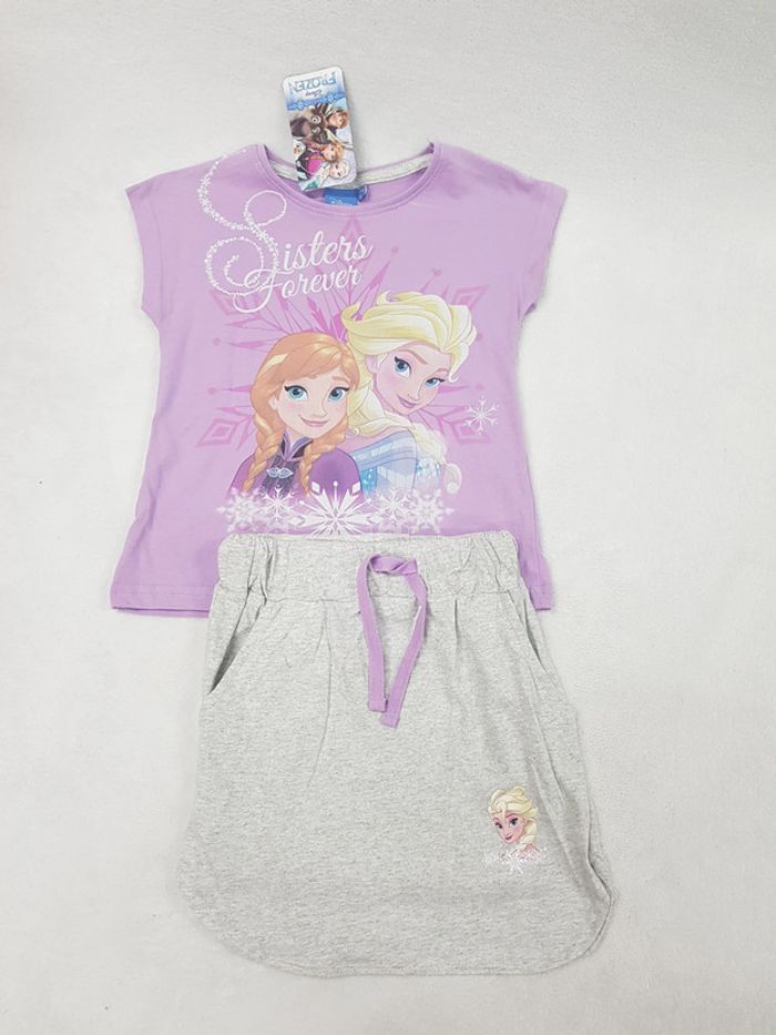 ensemble jupe t-shirt 5 ans la reine des neiges disney