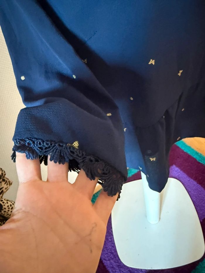 Blouse bleu marine dos nue en très bon état season taille S - photo numéro 5
