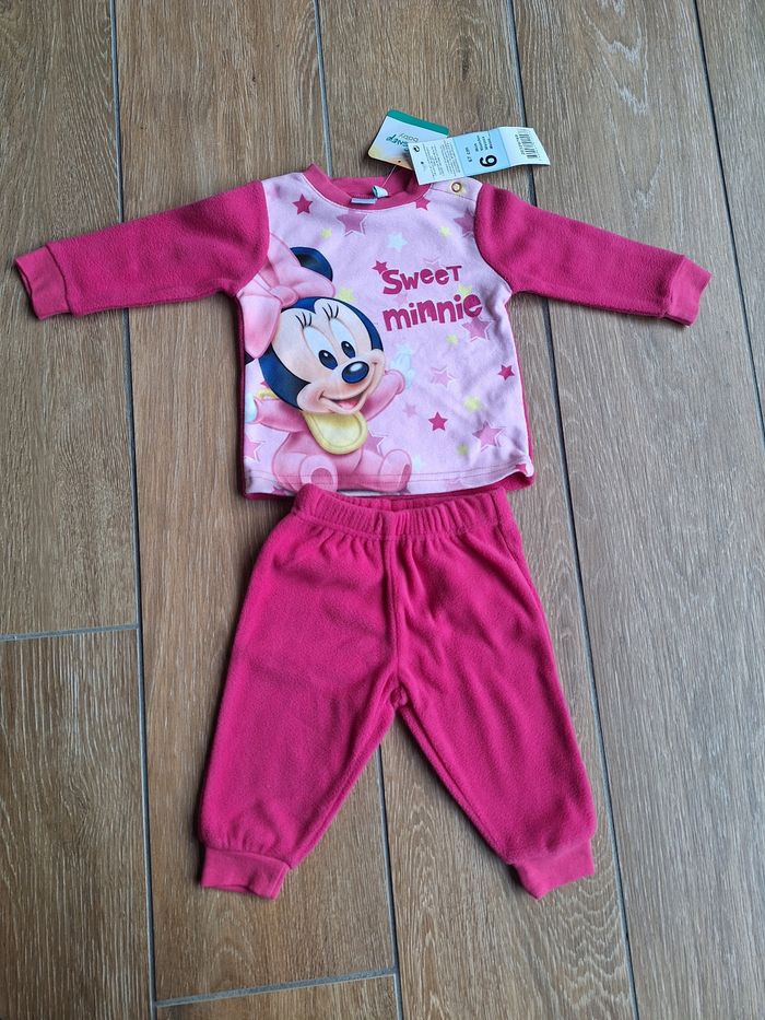 Ensemble/pyjamas rose Minnie polaire 6 mois (67cm) Disney baby