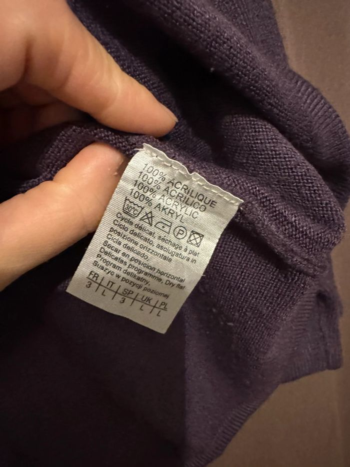 Pull col roulé violet - photo numéro 3