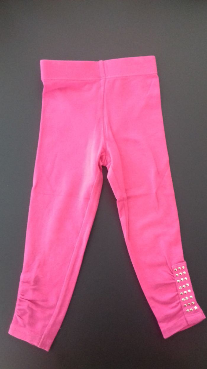 tee-shrit manche longue + legging rose fille 18mois - photo numéro 5
