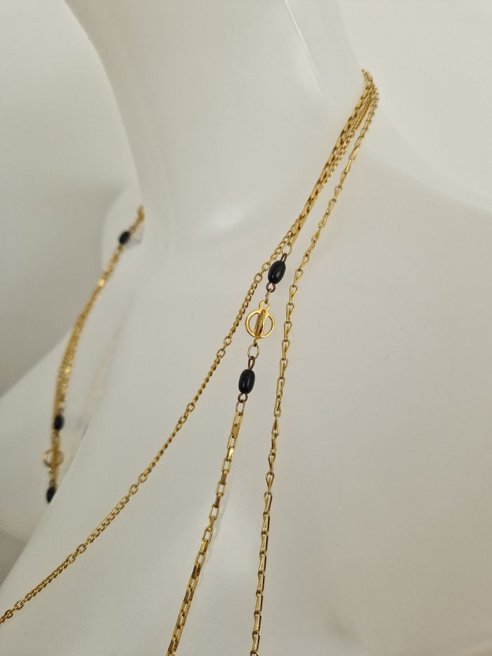 Collier  multi rang long doré - photo numéro 6