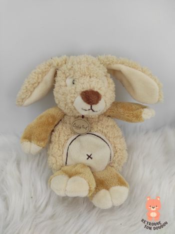 Doudou Lapin beige croix ventre Baby Nat'