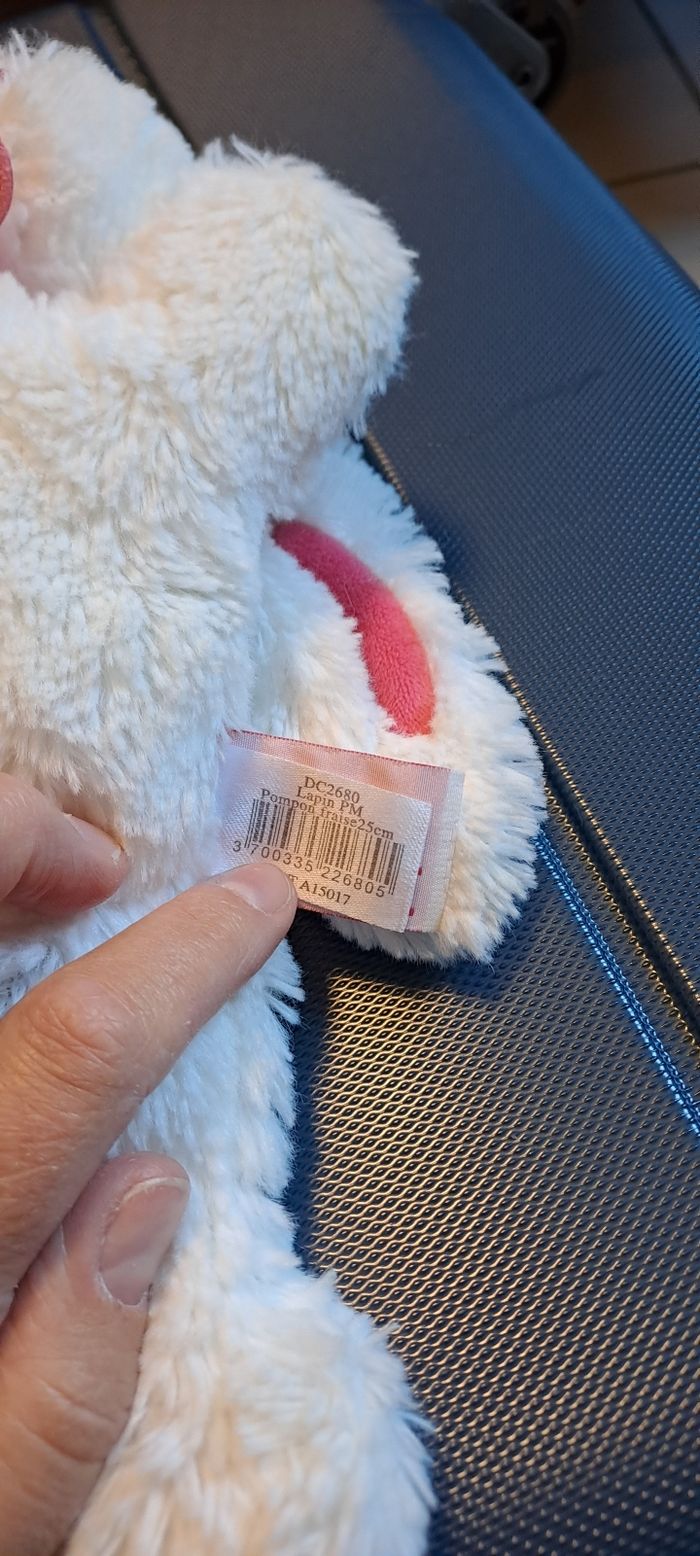 Doudou lapin fuschia - photo numéro 4