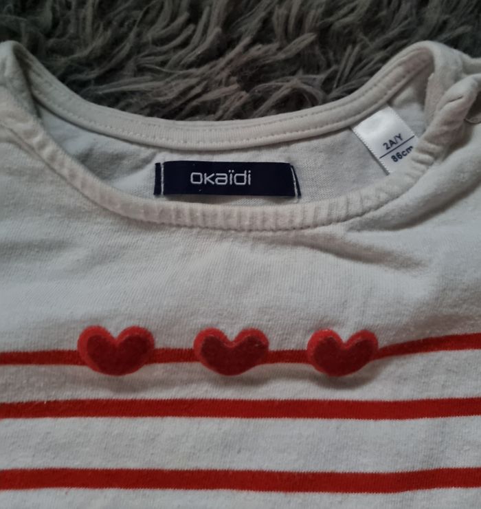 T-shirt manches longues à rayures style Marin 2ans - photo numéro 2