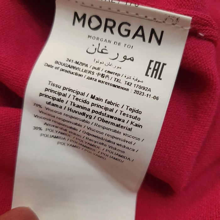 Magnifique haut femme Couleur framboise col en V taille XL Morgan - photo numéro 8