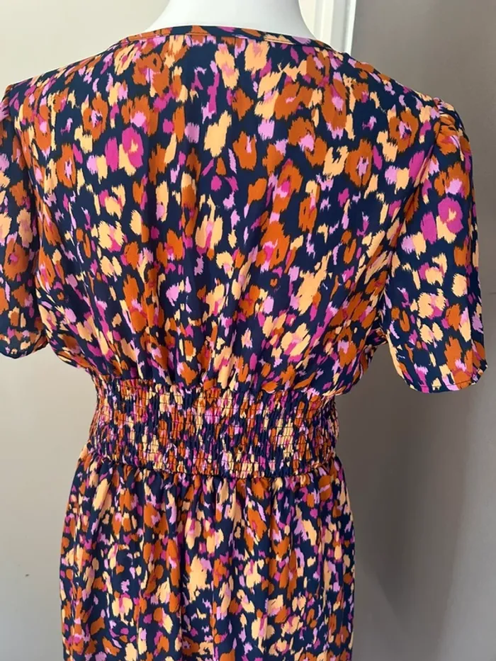 Boutique indépendante, robe imprimée multicolore été soirée taille 40/L - photo numéro 7