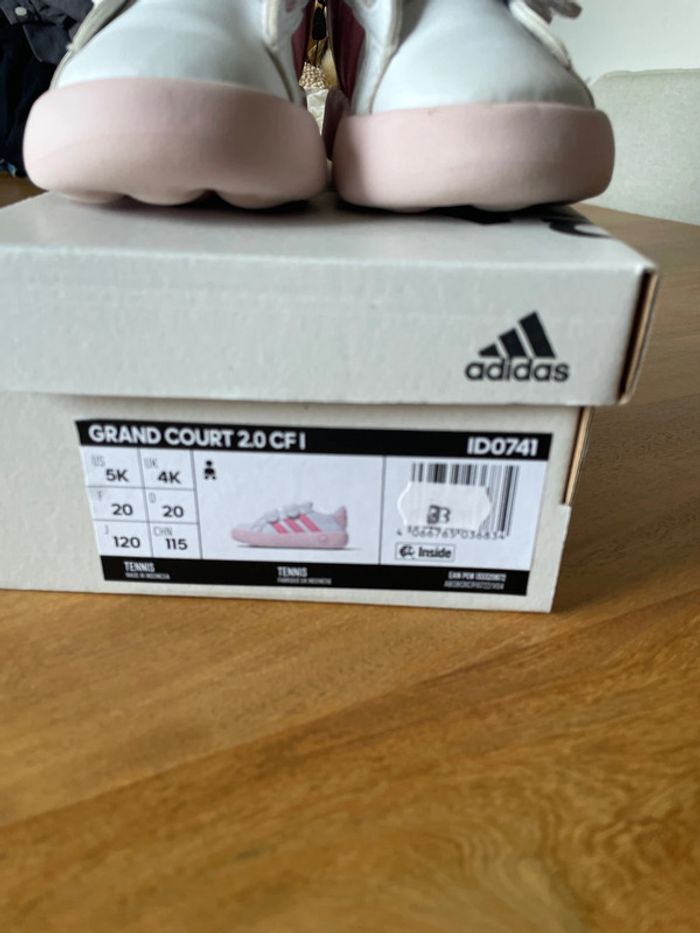 Basket adidas grand court blanche et rose T.20 - photo numéro 9