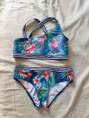 Maillot de bain fille 12 ans motif tropical 2 pièces