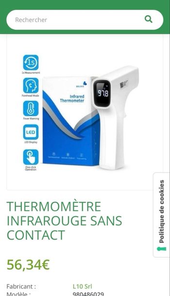 Thermomètre infrarouge Baby love neuf