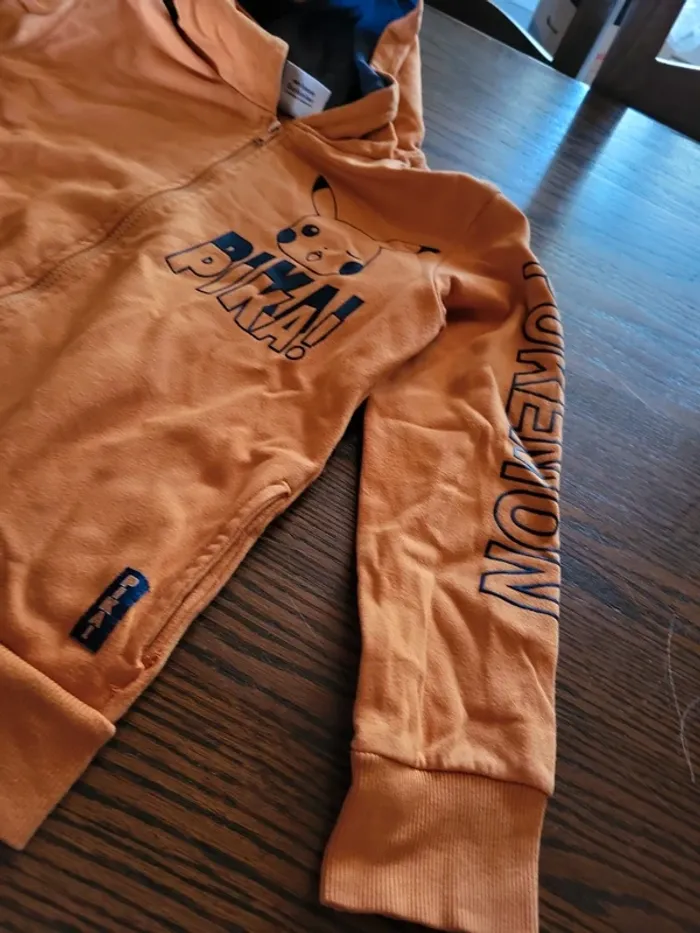 Veste sweat zippé pokemon orange - photo numéro 2