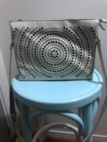 Sac à main cuir blanc cassé