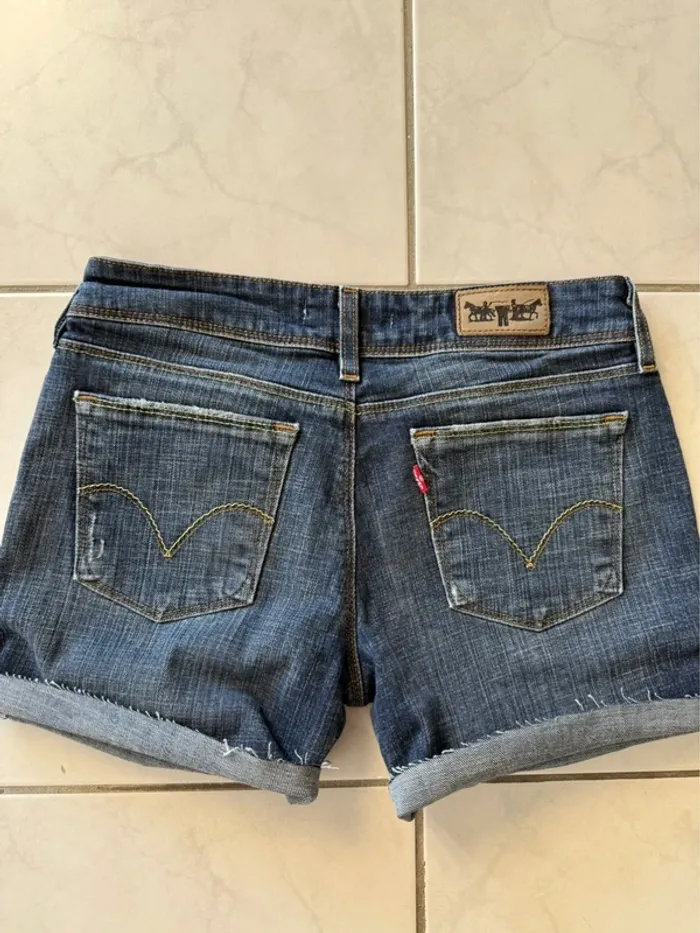 Short en jean Lévis 570 denim vintage USA coton top état - photo numéro 5