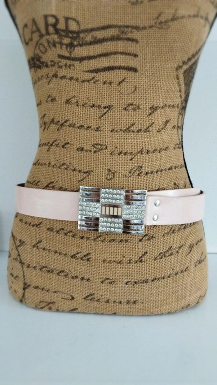 Ceinture rose boucles argenté 90 cm - photo numéro 2