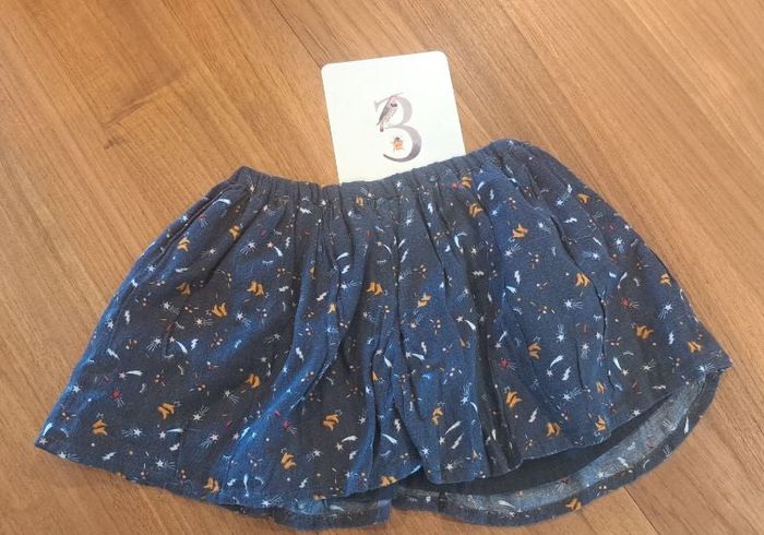 Jupe bleu gris _ 3 ans 98 cm _ tape à l'œil
