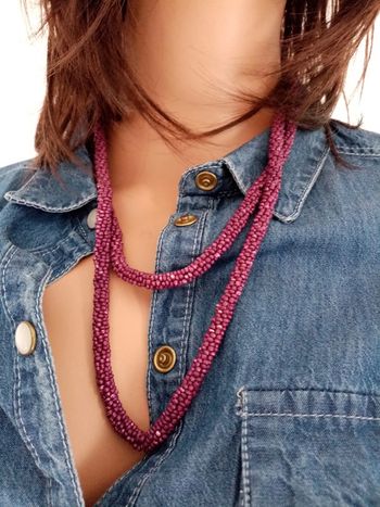 Sautoir vintage violet