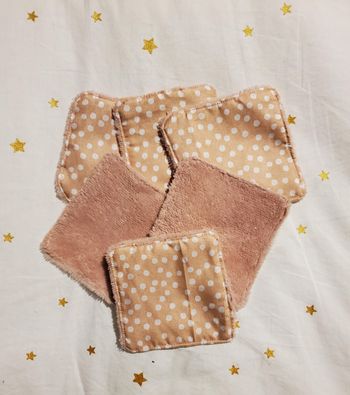 Lot de 6 lingettes - Rose à pois