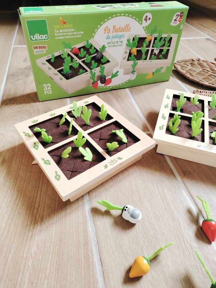🥕Jeu de Mémorisation la bataille du potager en bois marque Vilac - photo numéro 3