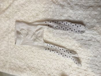 collant blanc à petits pois