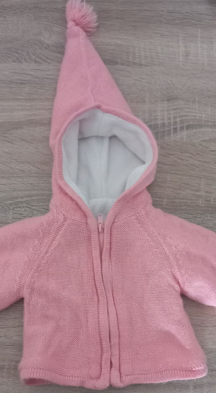 Gilet rose fille hiver taille 50 cm ( naissance)