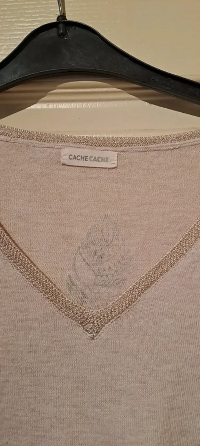 Pull rose clair manches longues - Marque Cache Cache - Taille 38 - Très bon état. - photo numéro 4