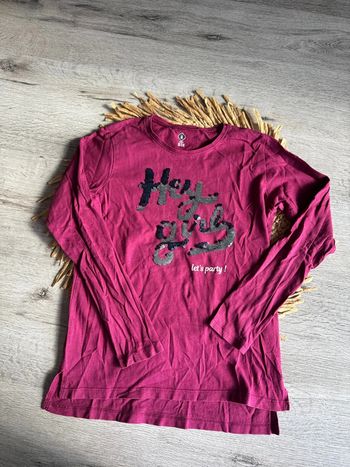 T-shirt manches longues grain de blé Z avec sequins 10 ans fille