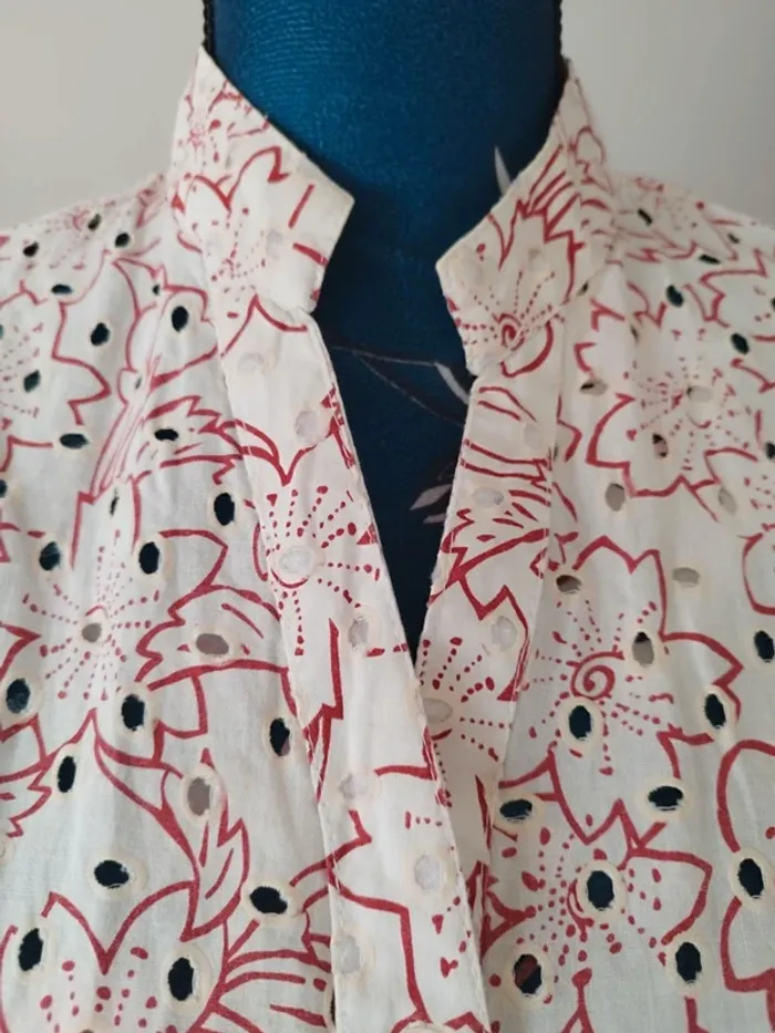 Blouse coton chemise sans manches fleurs de cerisier Sakura - photo numéro 7
