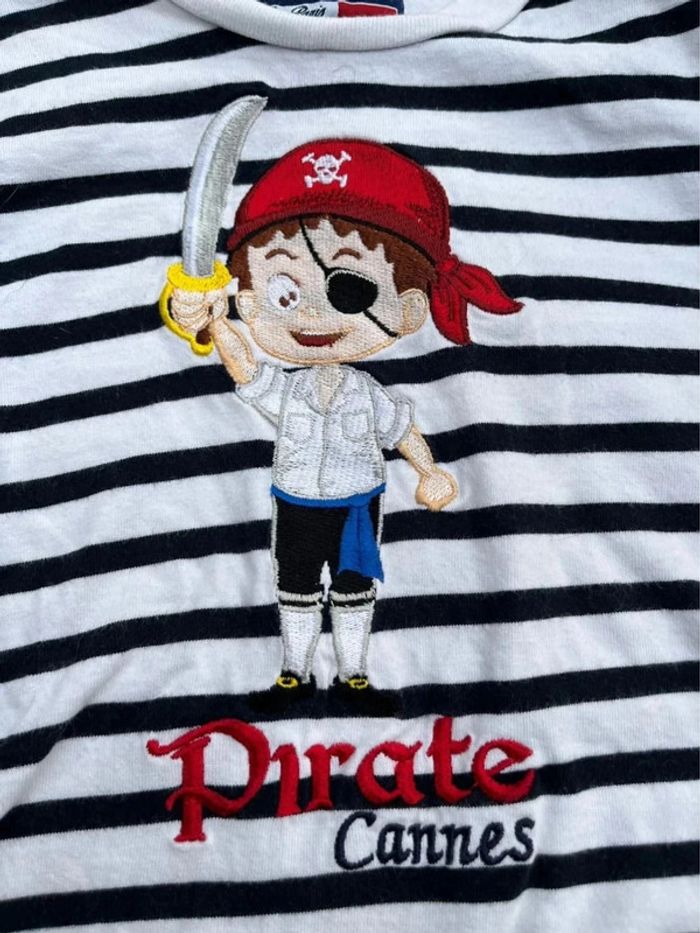 T shirt marinière pirate taille 4 ans - photo numéro 4