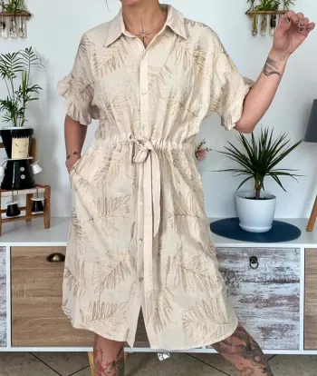 SOLDE Robe courte 100% coton taille 2; taille 44 - Christy - Neuf
