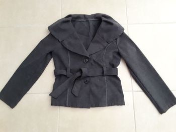 Veste courte gris foncé chiné femme M TBE