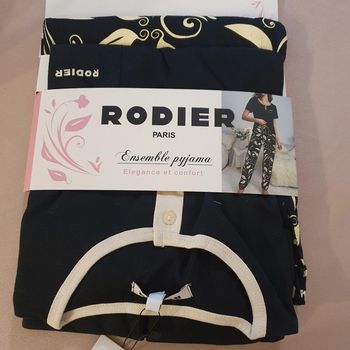 Pyjama femme 2 pièces noir et champagne taille L Rodier