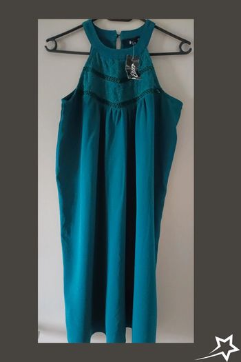 Robe trapèze verte Etam T. XS