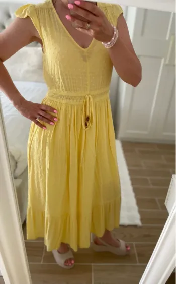 Robe longue jaune 36 neuf