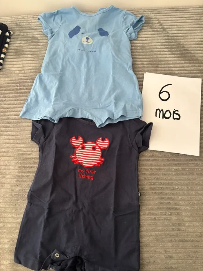 Lot de 2 barboteuses - 6 mois