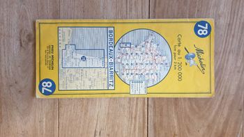 Vintage carte routière Michelin France Bordeaux Biarritz numéro 78