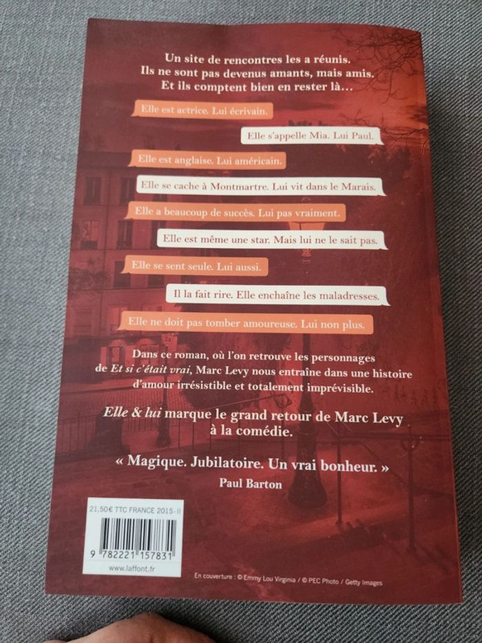 En lot ou à l'unité: Livre Elle & Lui - Marc Levy - photo numéro 2