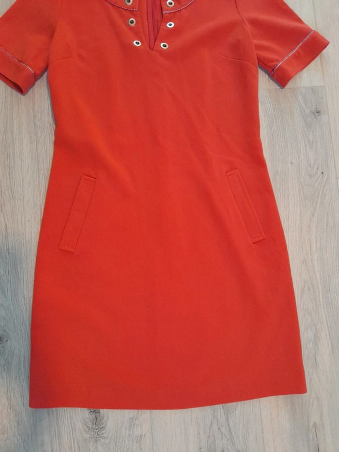 Robe vintage manches courtes corail t.36 - photo numéro 6