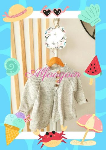 Gilet tricot gris neuf 4ans