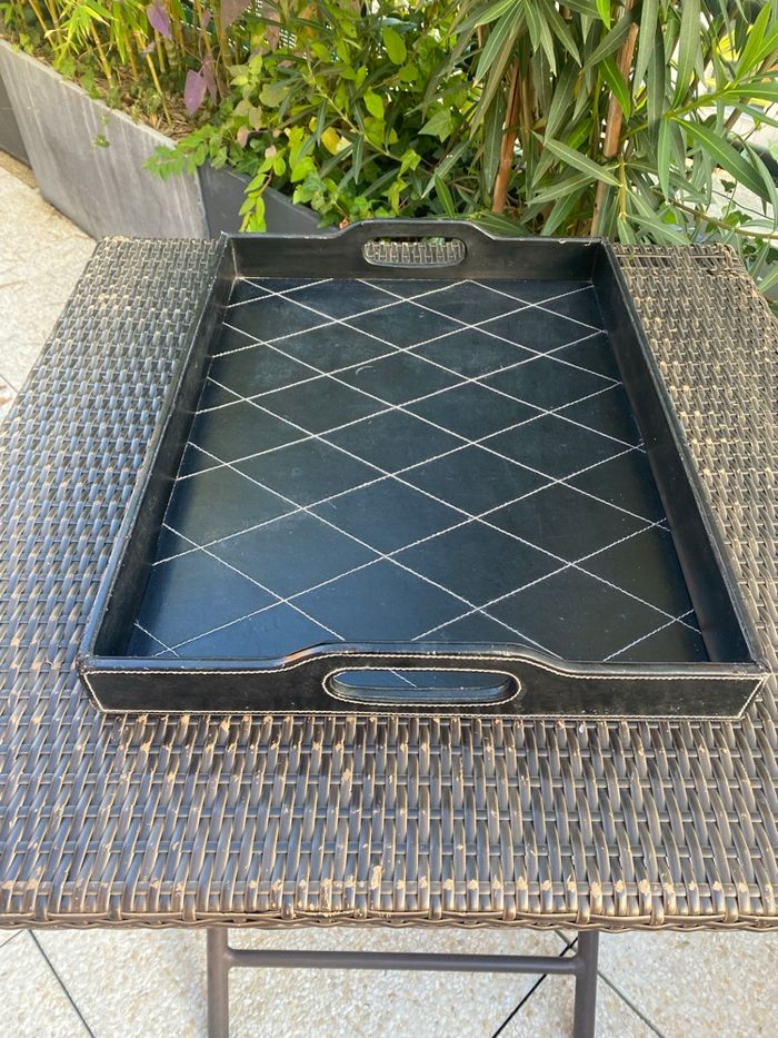 Plateau imitation cuir  noir