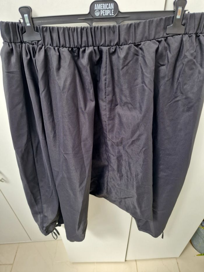 Pantalon Sarouel Jambes Ultras Larges Taille Elastique Noir - photo numéro 3
