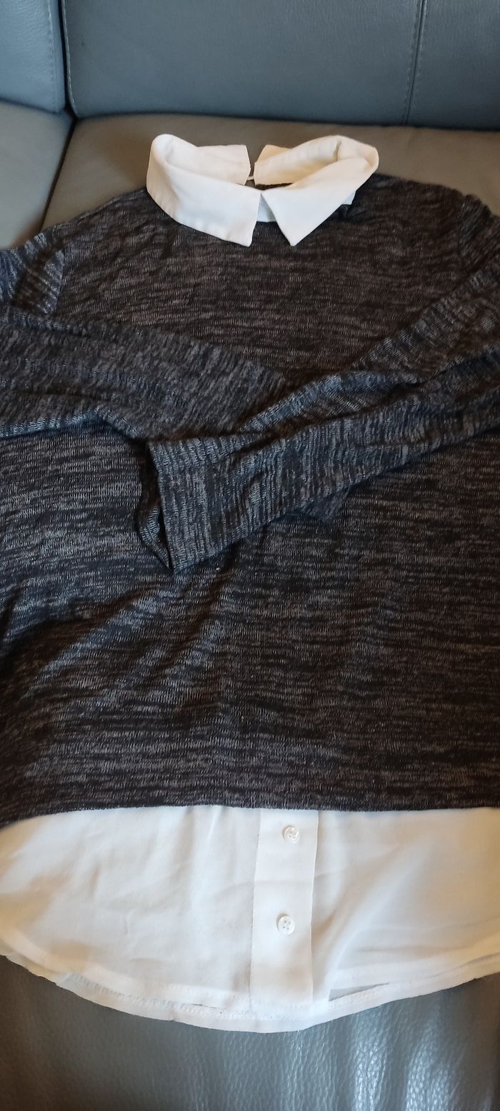 Pull fin col chemise - photo numéro 4