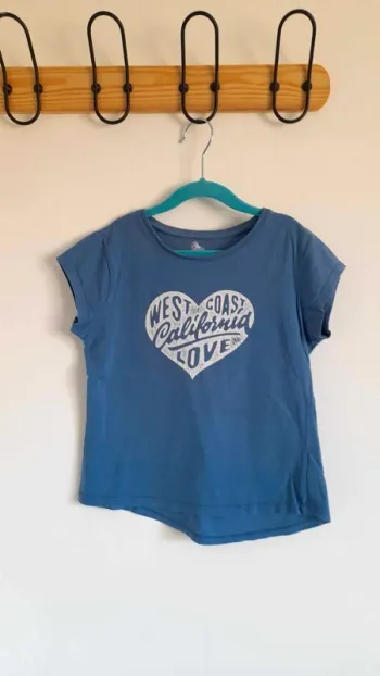 Tee-shirt bleu manches courtes 8/10 ans