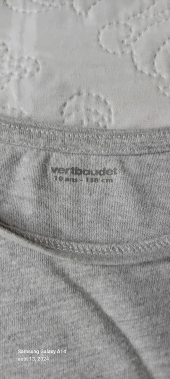 Tee shirt motif zèbre avec sequins et pampilles gris fille 10 ans vert baudet - photo numéro 14