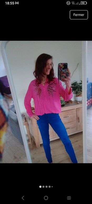 Tunique fluide 44 imprimée fuchsia c80