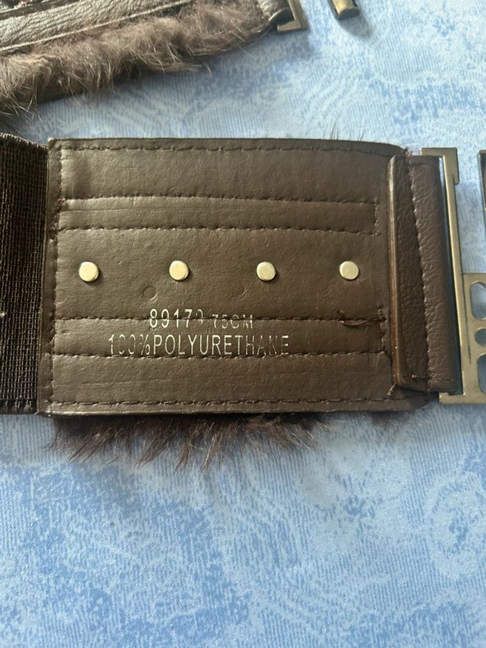 Ceinture marron à fleurs élastique 75cm - photo numéro 4