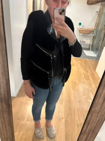 Veste sans manche fourrure