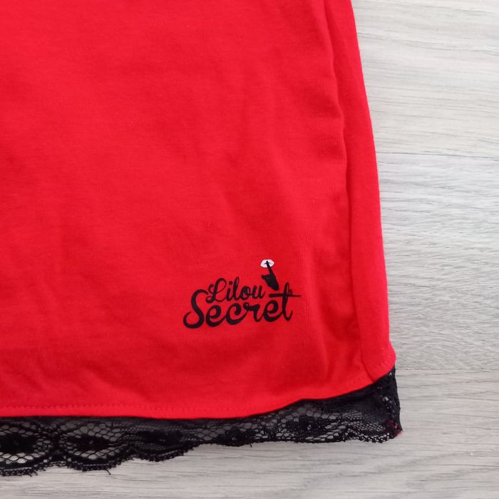 Chemise de nuit rouge à bretelles Lilou Secret taille 38 - photo numéro 6