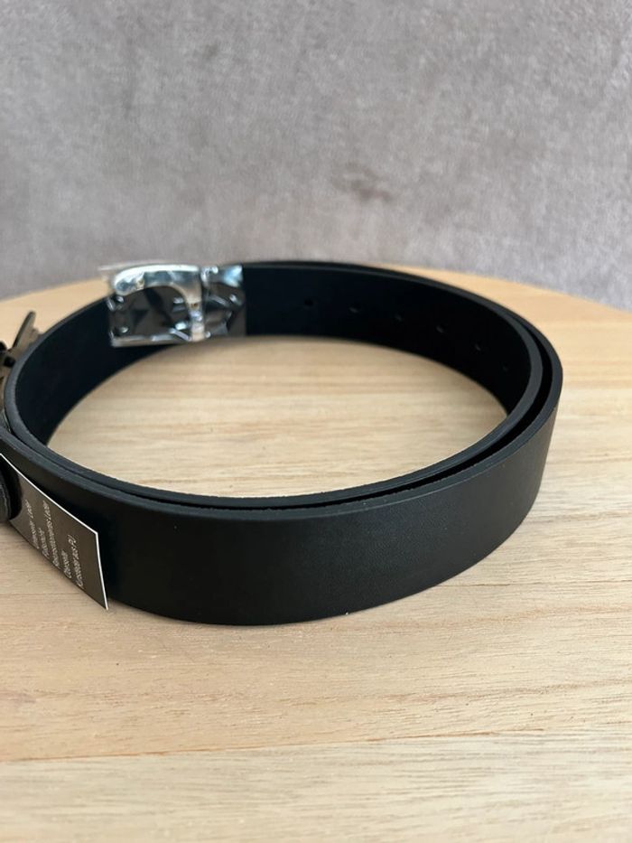 Ceinture en cuir noir taille 105 cm - photo numéro 2