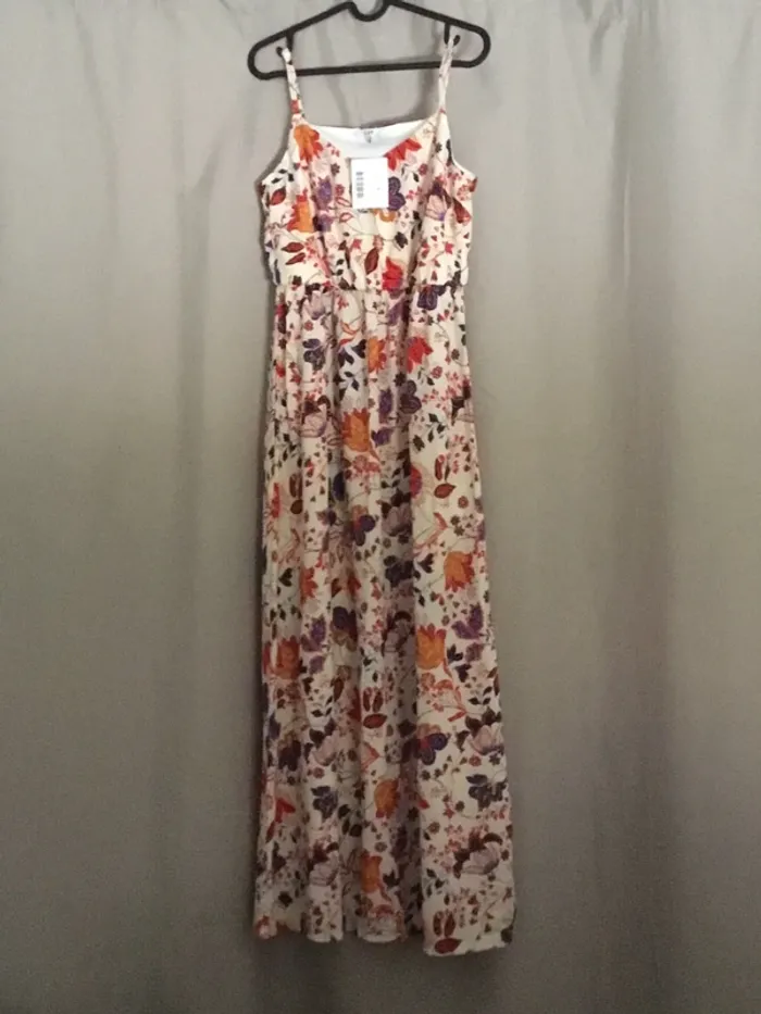 Robe longue florale, T36, la halle